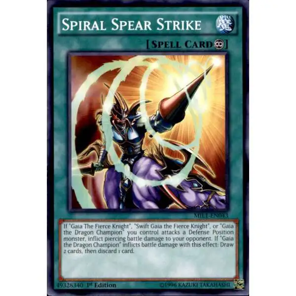 YuGiOh Millennium Pack Common Spiral Spear Strike MIL1-EN043