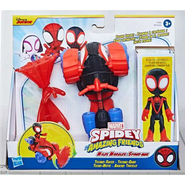 Marvel Spidey & His Amazing Friends Miles Techno Racer Vehicle & Action Figure