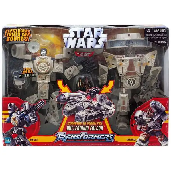 Star Wars A New Hope Transformers 2006 Han Solo & Chewbacca Millennium Falcon Action Figure [Damaged Package]
