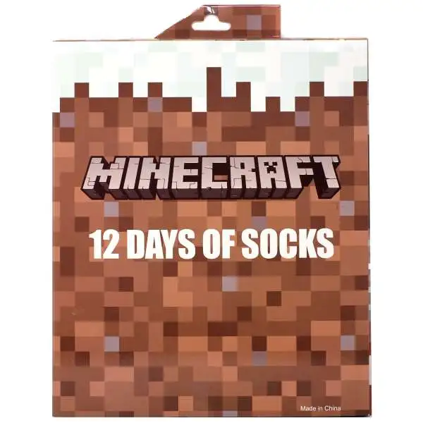 Minecraft Kids 12 Days of Socks 12-Pack [Shoe Size 3 - 10]