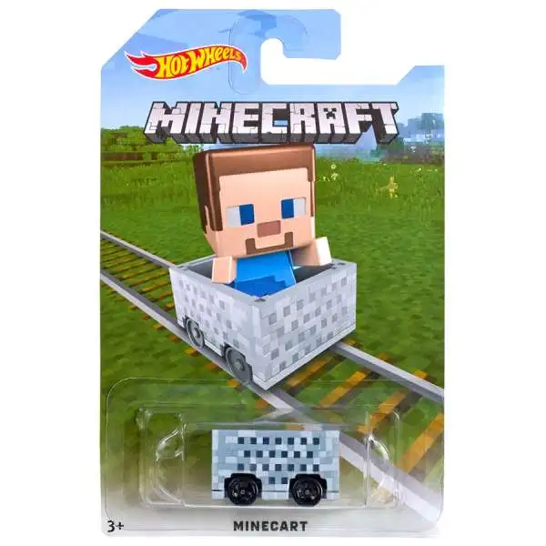Hot Wheels Minecraft Minecart Diecast Car [Steve, Damaged Package]