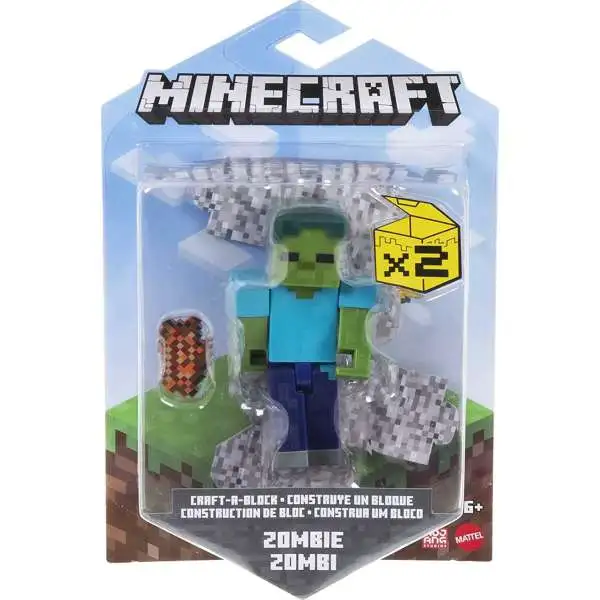 Minecraft Craft-A-Block Zombie Action Figure [Damaged Package]