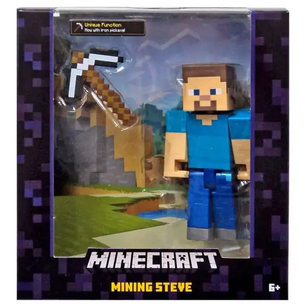 Minecraft Survival Mode Mining Steve Action Figure [Iron Pickaxe, Damaged Package]
