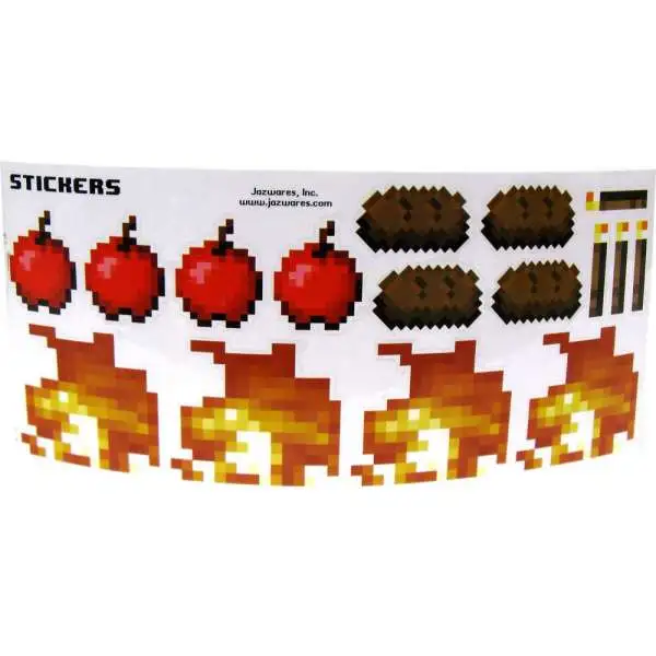 Minecraft Sticker Set Papercraft [Fire, Torch, Steak & Apple] [Single Piece]