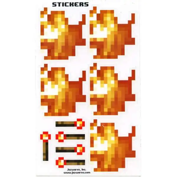 Minecraft Sticker Set Papercraft [Fire & Torch] [Single Piece]