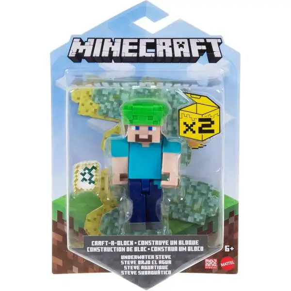 Minecraft Craft-A-Block Underwater Steve Action Figure