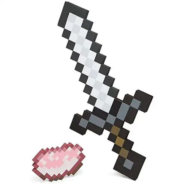 Minecraft Adventure Kit Iron Sword & Raw Porkchop Exclusive Foam Roleplay Toy Set