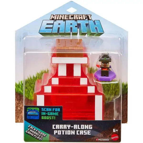 Minecraft Earth Boost Minis Carry Along Potion with Potion-Brewing Witch Collector Case [Red / Orange]