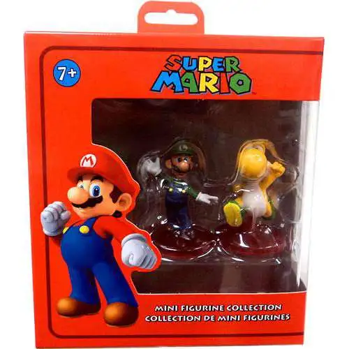 Super Mario Luigi & Yellow Yoshi Mini Figure 2-Pack [Damaged Package]