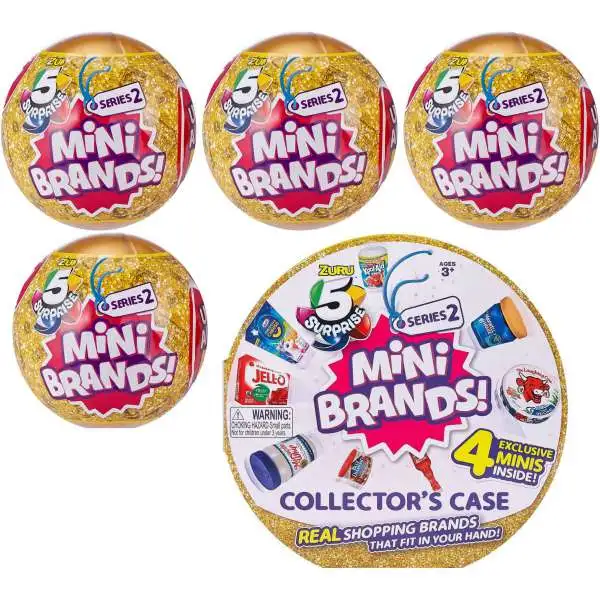 5 Surprise Mini Brands! Series 2 COMBO Set [4x Mystery Packs & Collector Case!]