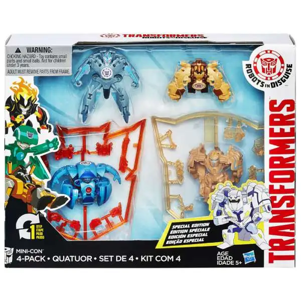 Transformers Robots in Disguise Minicons Undertone, Backtrack, Beastbox & Swelter Action Figure 4-Pack