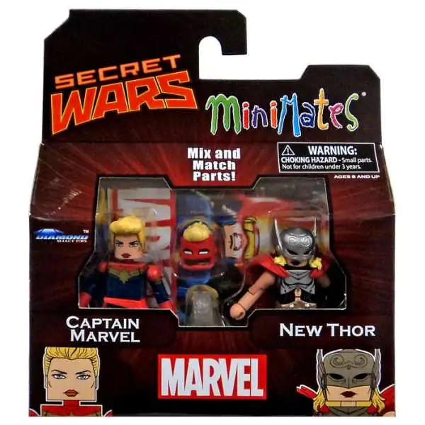Secret Wars Minimates Series 64 Captain Marvel & New Thor 2-Inch Minifigure 2-Pack