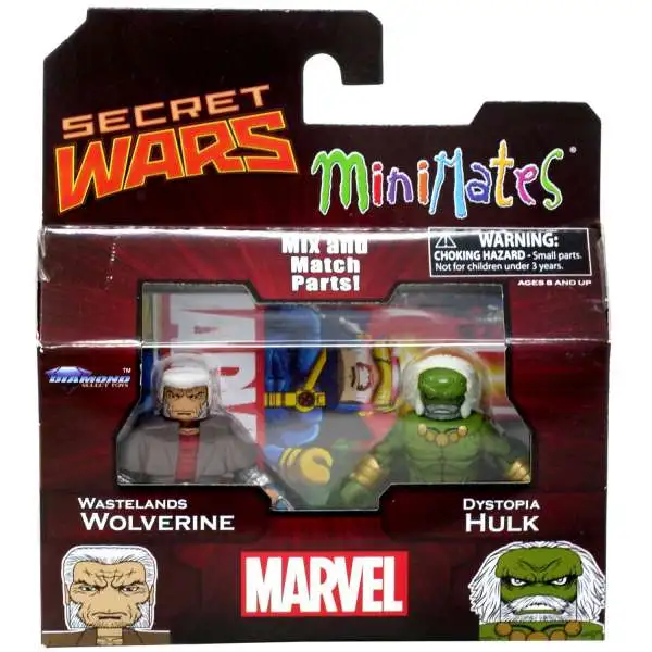 Marvel Secret Wars Minimates Series 64 Wastelands Wolverine & Dystopia Hulk 2-Inch Minifigure 2-Pack