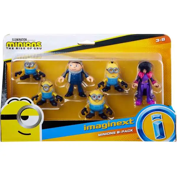 Fisher Price Despicable Me Minions: Rise of Gru Imaginext Gru, Otto, Kevin, Stuart, Bob & Belle Bottom Figure 6-Pack