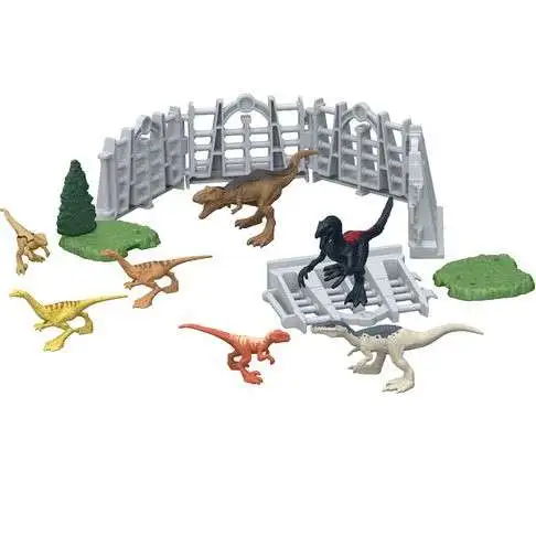 Jurassic World Dominion MINIS Dinosaur Danger On the Go Set [Includes 7 Mini Dino Figures!]