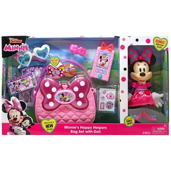 Disney Minnie Mouse Minnie's Happy Helpers Bag Set 10-Inch Playset [Bonus Minnie Doll]