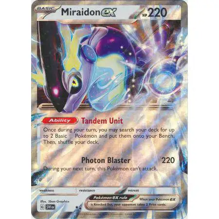 Pokemon Scarlet & Violet Base Set Double Rare Miraidon ex SV1 [Oversized]