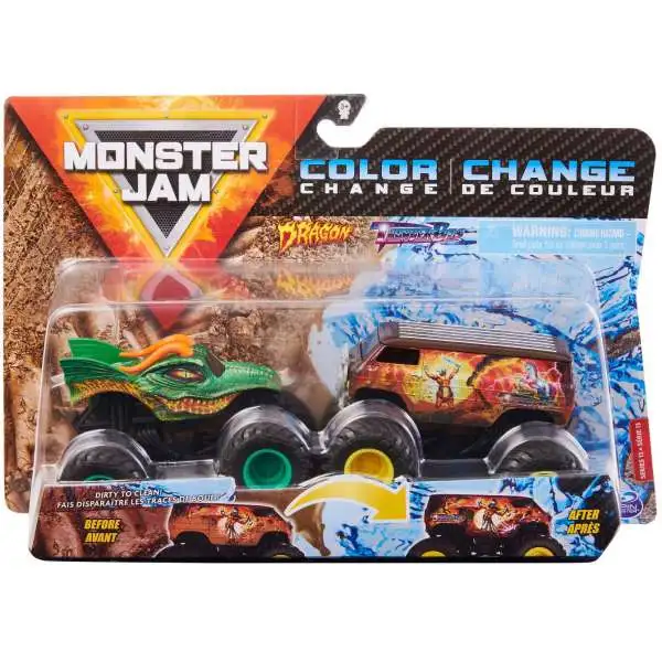 Monster Jam Color Change Dragon Thunder Bus 164 Diecast Car 2-Pack