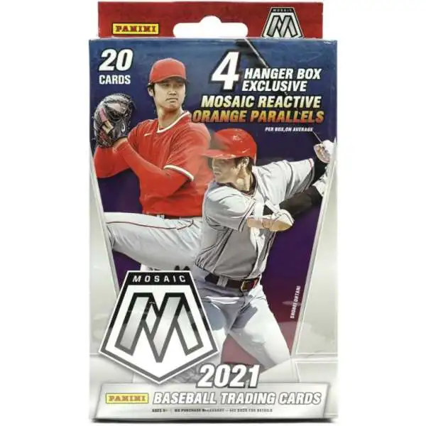 MLB Panini 2021 Mosaic Baseball Trading Card HANGER Box [20 Cards, 4 Reactive Orange Parallels]