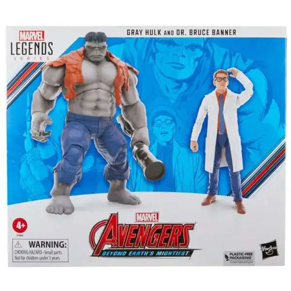 Avengers Beyond Earth's Mightiest Marvel Legends Gray Hulk & Dr. Banner Action Figure 2-Pack (Pre-Order ships August)