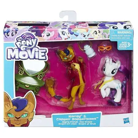 My Little Pony The Movie Styling Friends Rarity & Capper Dapperpaws Figure Set [Damaged Package]