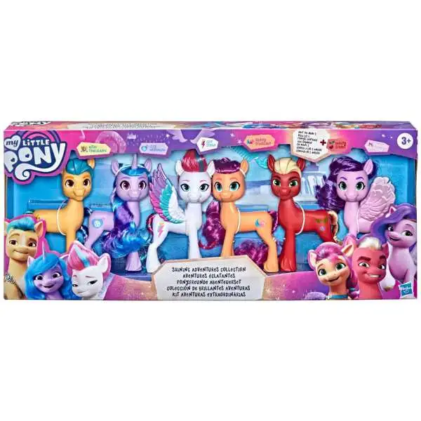 My Little Pony The Movie Shining Adventures Collection Deputy Sprout, Sunny Starscout, Hitch Trailblazer, Princess Petals, Zipp Storm & Izzy Moonbow 6-Inch Figure 6-Pack