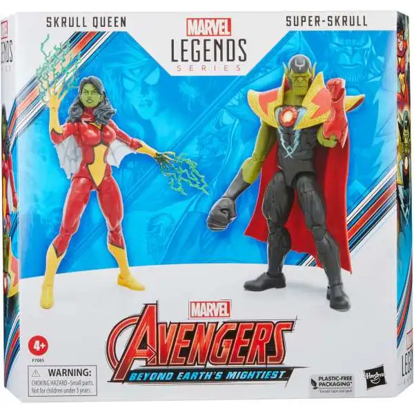 Avengers Beyond Earth's Mightiest Marvel Legends Skrull Queen & Super-Skrull Action Figure 2-Pack [60th Anniversary, Damaged Package]