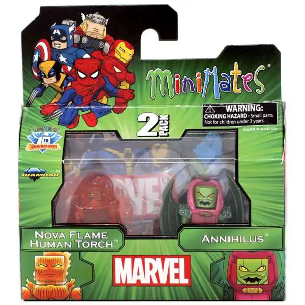 Marvel Minimates 10th Anniversary Nova Flame Human Torch & Annihilus Minifigure 2-Pack