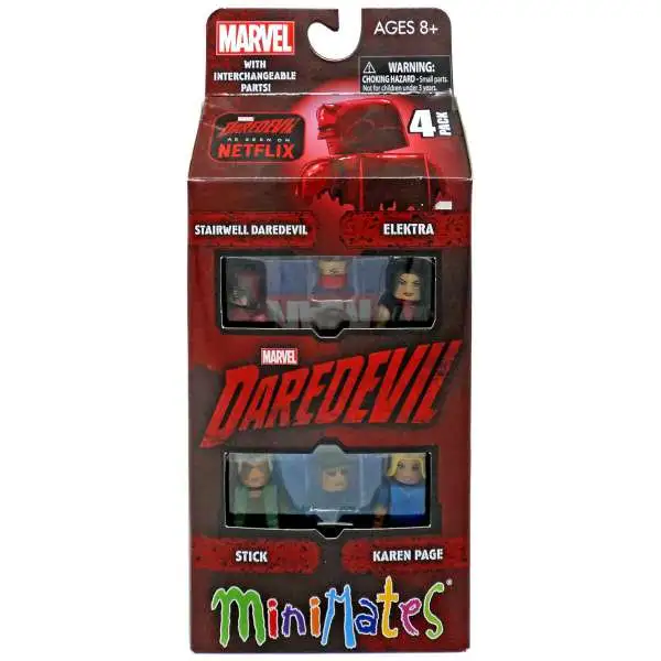 Marvel Daredevil Netflix Minimates Stairwell Daredevil, Elektra, Stick & Karen Page 2-Inch Minifigure 2-Pack
