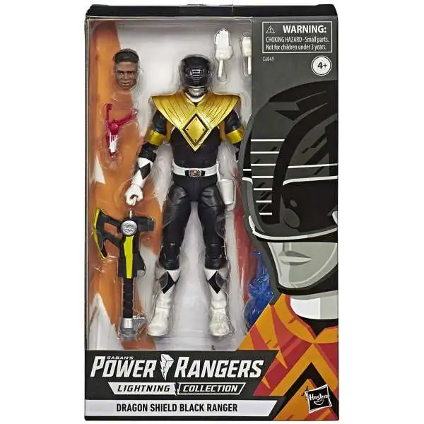 Power Rangers Mighty Morphin Lightning Collection Dragon Shield Black Ranger Exclusive Action Figure
