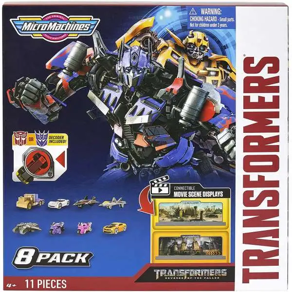 Micro Machines Revenge of the Fallen Optimus Prime, Sideswipe, Jetfire, Starscream, Megatron, Arcee, Elita-One & Bumblebee Vehicle 8-Pack