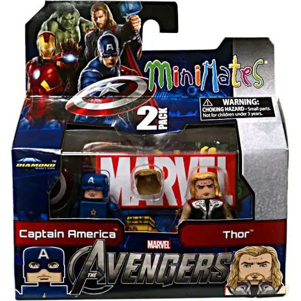Marvel Minimates Series 45 Avengers Movie Captain America & Thor Minifigure 2-Pack