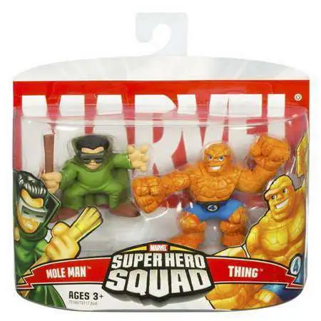 Marvel Super Hero Squad Series 4 Mole Man & Thing 3-Inch Mini Figure 2-Pack