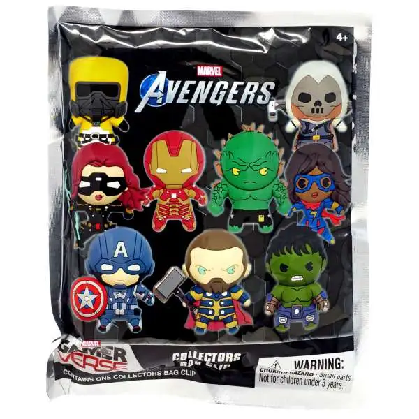 Marvel 3D Figural Foam Bag Clip Avengers Game Mystery Pack [1 RANDOM Figure]