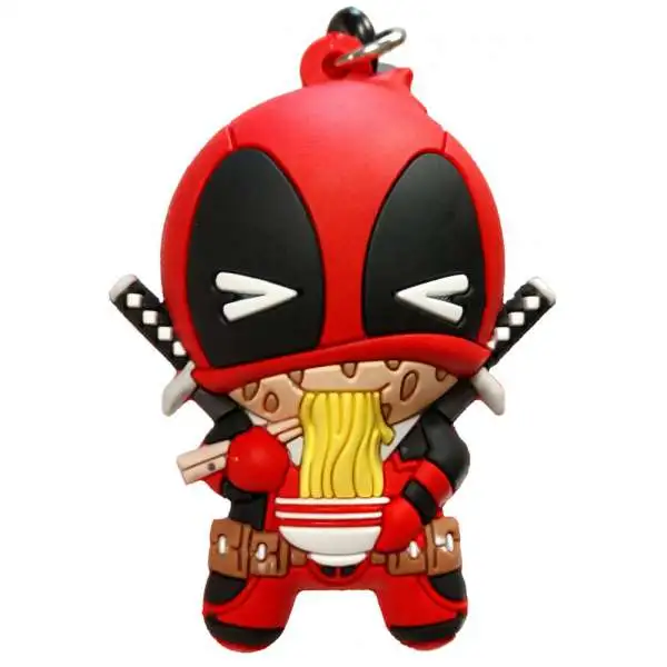 Marvel 3D Figural Foam Bag Clip Deadpool Series 4 Deadpool Eating Ramen Mystery Minifigure [Loose]