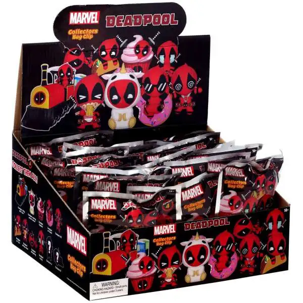 Marvel 3D Figural Keyring Deadpool Series 4 Mystery Box [24 Packs]