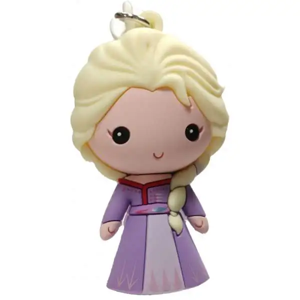 Disney 3D Figural Foam Bag Clip Frozen 2 Elsa Mystery Minifigure [Purple Dress Loose]
