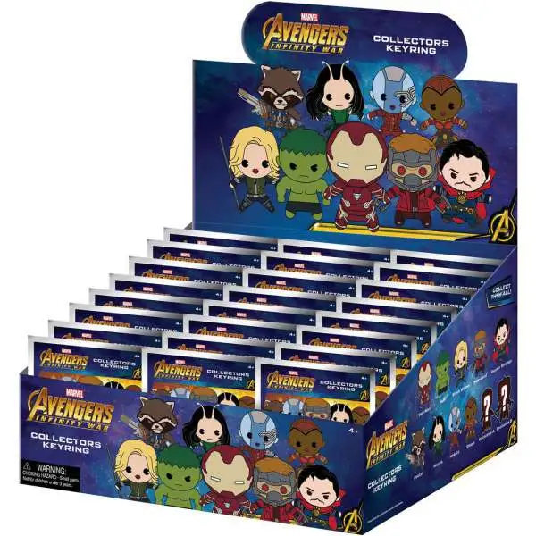 Marvel 3D Figural Keyring Avengers Infinity War Series 1 Mystery Box [24 Packs]