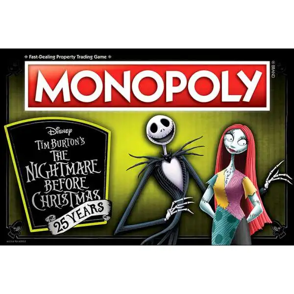 Nightmare Before Christmas Monopoly NBX 25th Anniversary Board Game