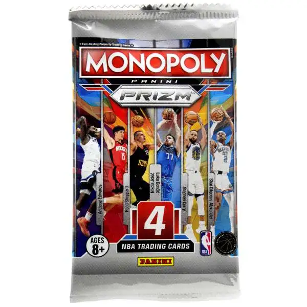 NBA Monopoly 2024-25 & Legends Prizm Basketball Trading Card Booster Pack [4 Cards]
