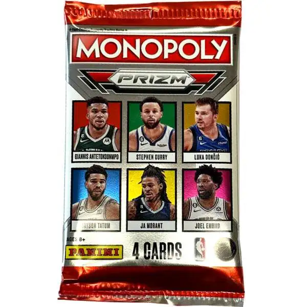 NBA Monopoly 2022-23 Prizm Basketball Trading Card Booster Pack [4 Cards]