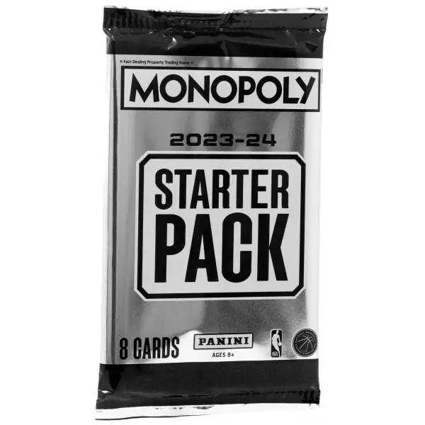 NBA Monopoly 2023-24 Prizm Basketball Trading Card Starter Set Pack [8 Cards]