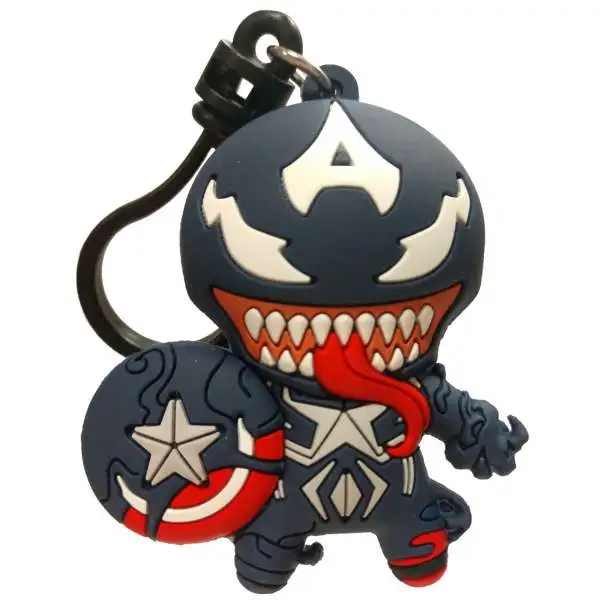 Marvel 3D Figural Bag Clip Spider-Man Maximum Venom Series 2 Venomized Captain America Minifigure [Loose]