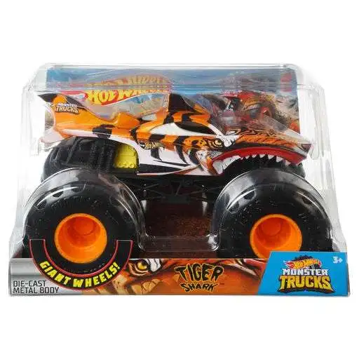 Hot Wheels Monster Trucks Tiger Shark Diecast Car [Yellow Engine]