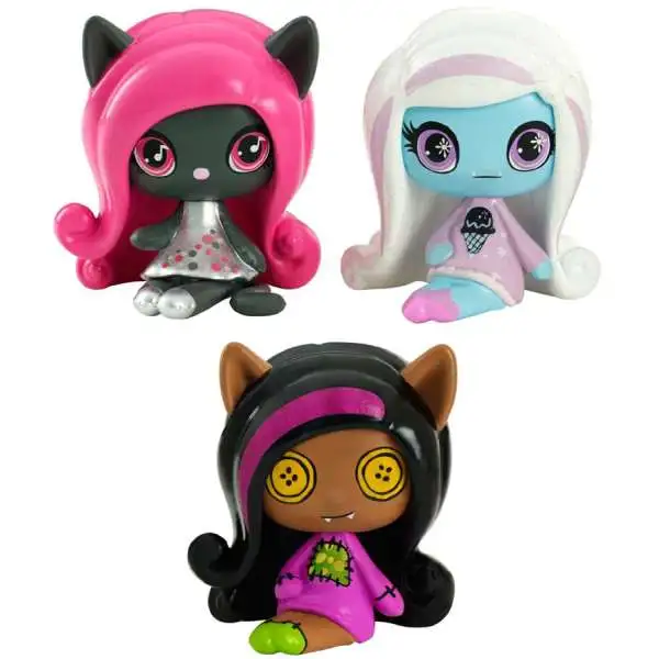 Monster High Minis Series 1 Clawdeen Wolf, Abbey Bominable & Catty Noir 1.5-Inch Mini Figure 3-Pack [Loose]