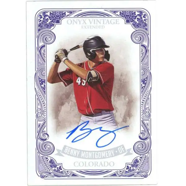 MLB 2021 Onyx Vintage Extended Benny Montgomery Blue Ink /400 Autographed Single Card EABM