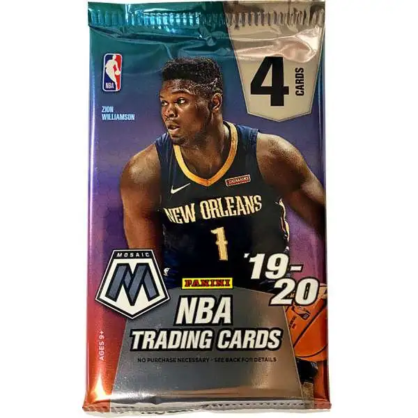 NBA Panini 2019-20 Prizm Mosaic Basketball Trading Card RETAIL Pack [4 Cards]