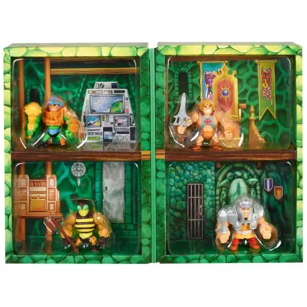 Masters of the Universe Eternia Minis He-Man, Buzz-Off, Man-At-Arms & Ram-Man 2-Inch Mini Figure 4-Pack [Grayskull]