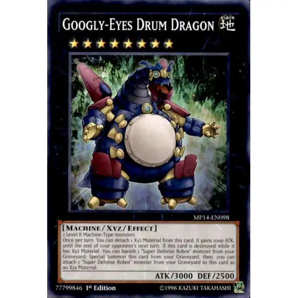 YuGiOh 2014 Mega Tin Common Googly-Eyes Drum Dragon MP14-EN098