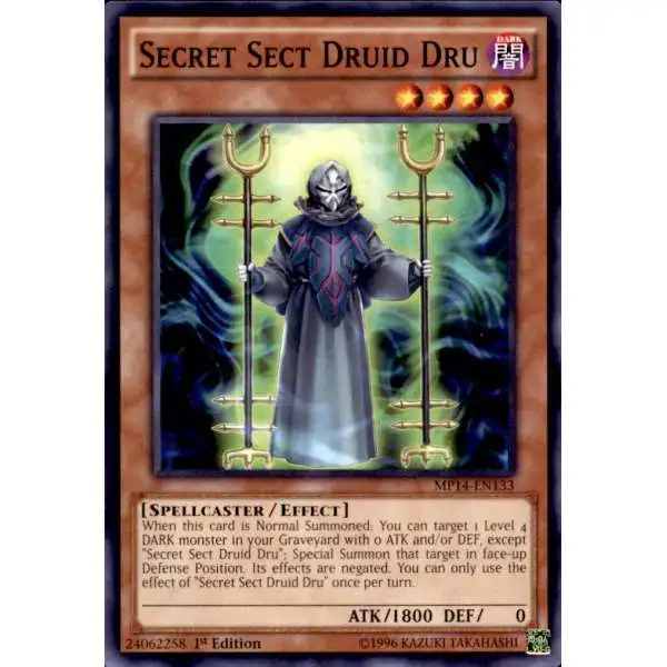 YuGiOh 2014 Mega Tin Common Secret Sect Druid Dru MP14-EN133